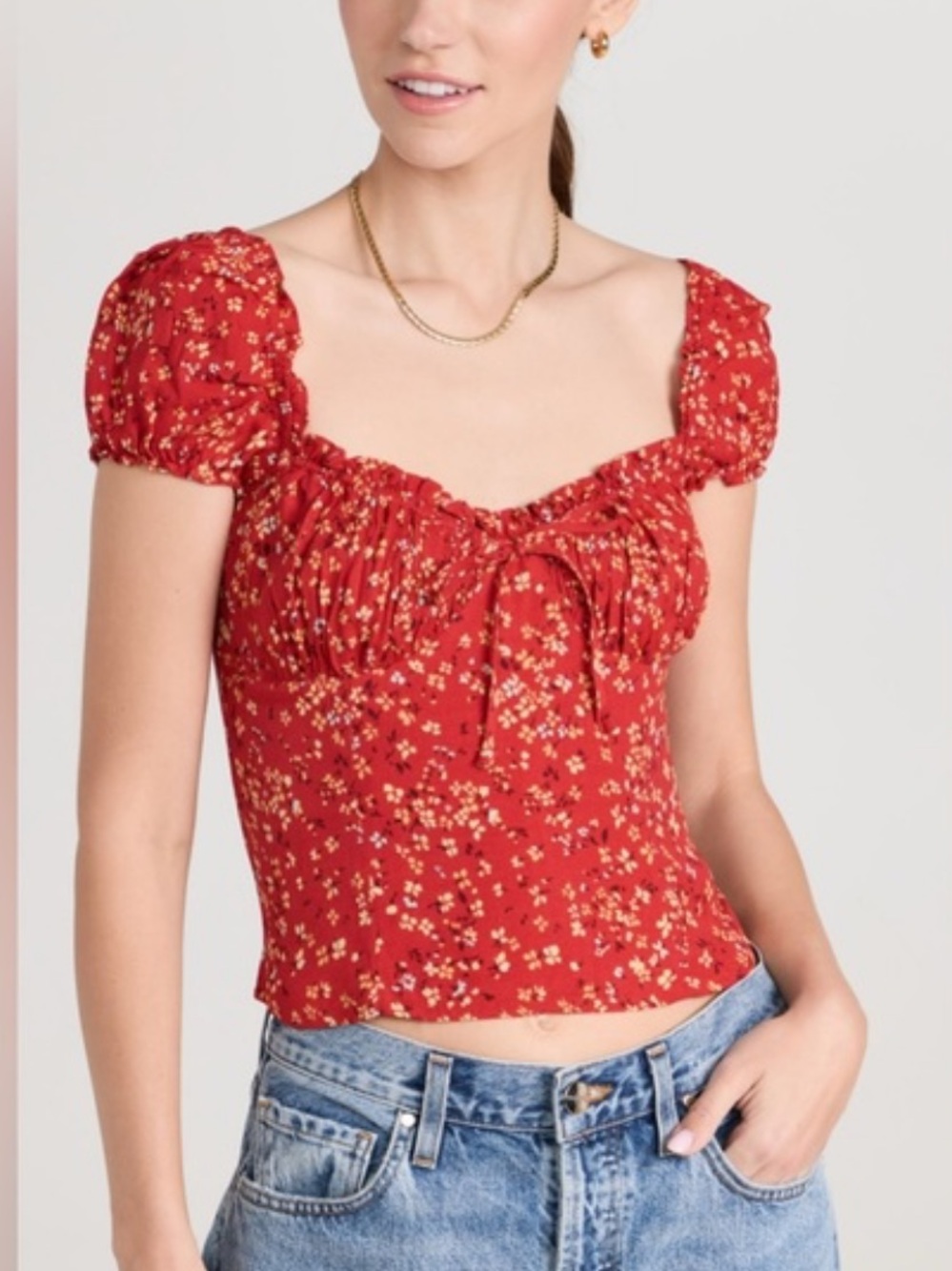 Reformation Micaela Floral Smock Top